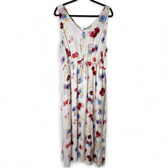 Lucky Brand - Women’s Sleeveless Floral Maxi Dress Tie Waist -‎ Sz. XL - Picture 1 of 6